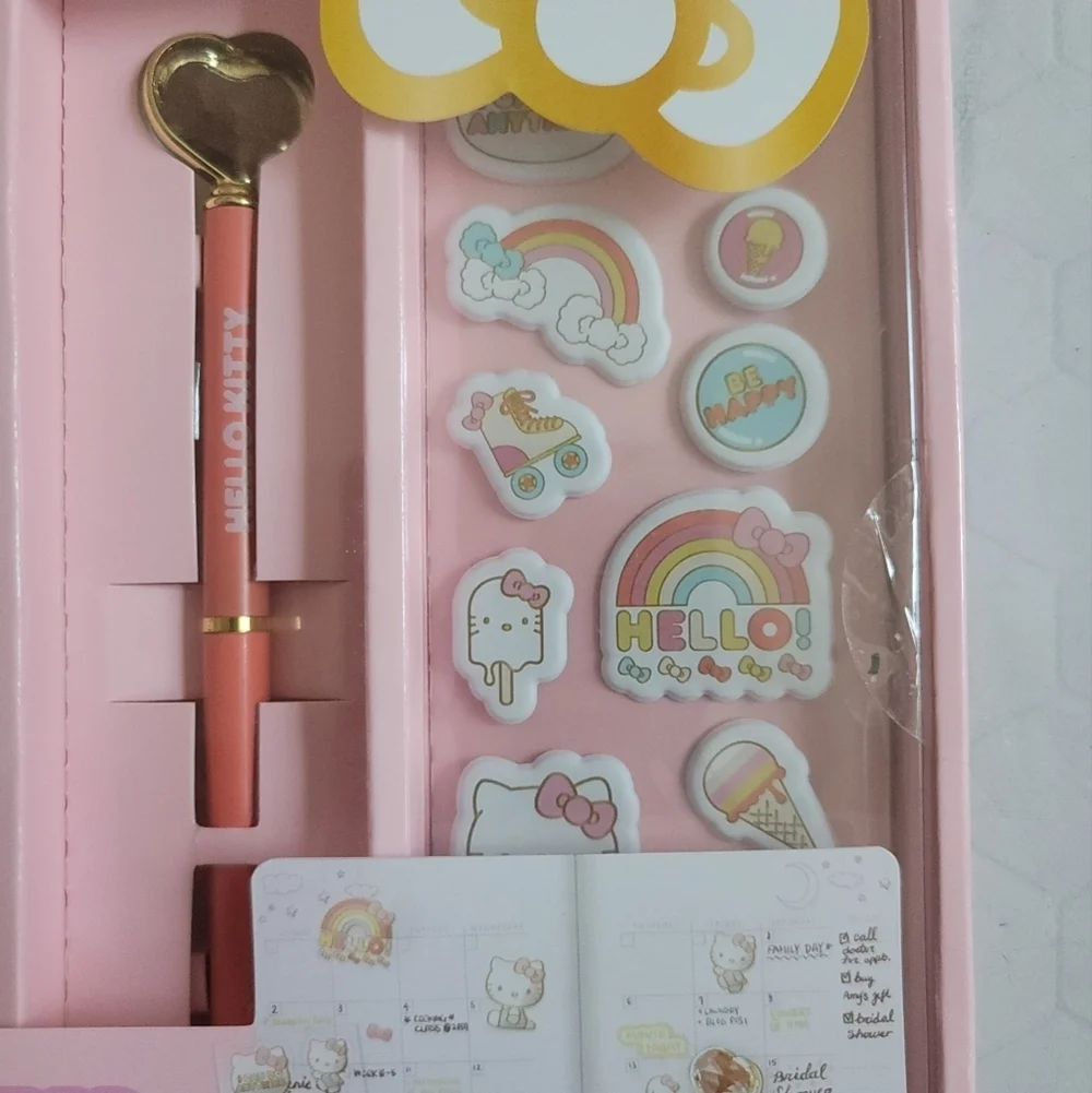 NEW Hello Kitty Personalized Planner Blank Dates Pen Stickers Stationary Book